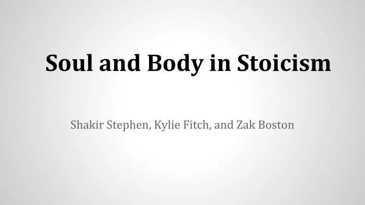 soul and body in stoicism
