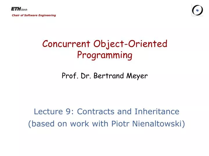 concurrent object oriented programming prof dr bertrand meyer