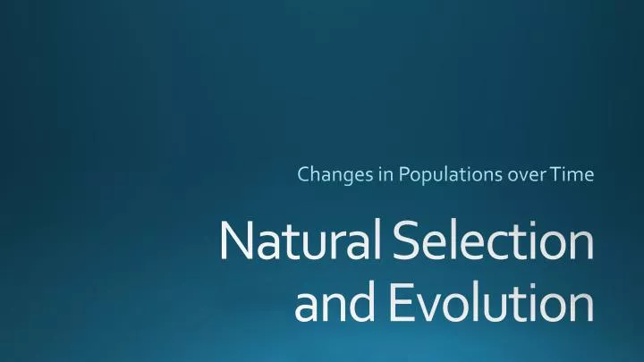 changes in populations over time