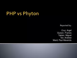 PHP vs Phyton