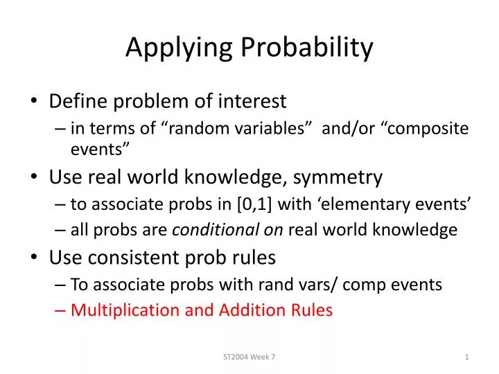 applying probability