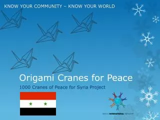 Origami Cranes for Peace