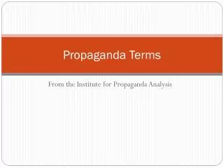 Propaganda Terms