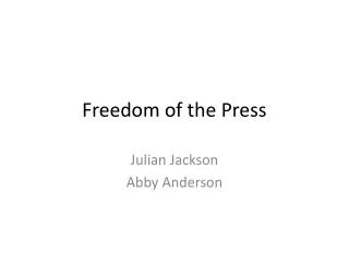 Freedom of the Press