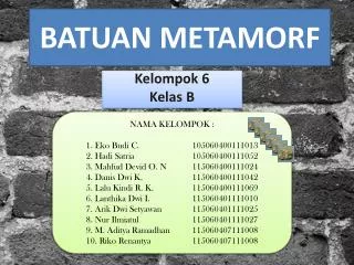 BATUAN METAMORF