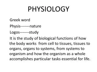 PHYSIOLOGY