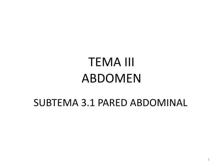 tema iii abdomen