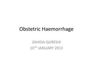 Obstetric Haemorrhage