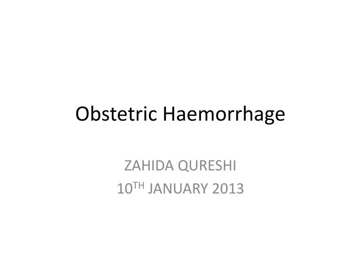 obstetric haemorrhage