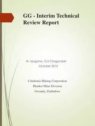 GG - Interim Technical Review Report