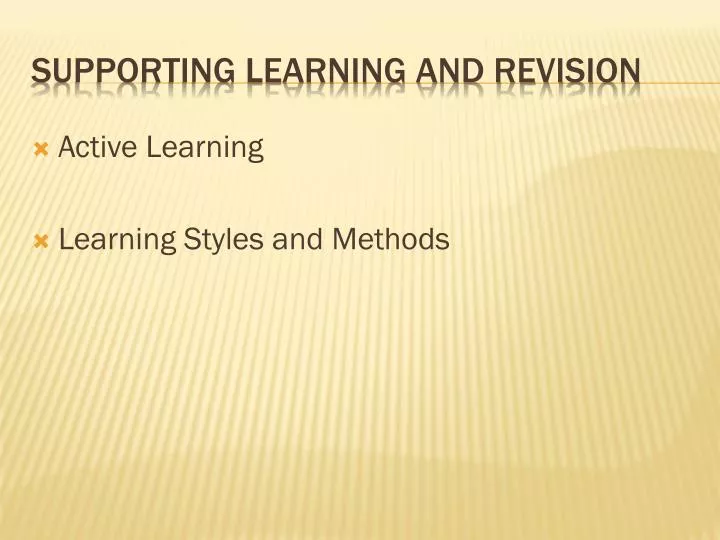supporting learning and revision