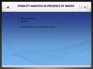 STABILITY ANALYSIS IN PRESENCE OF WATER