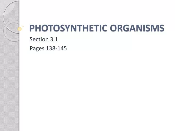 photosynthetic organisms