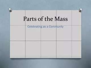 Parts of the Mass