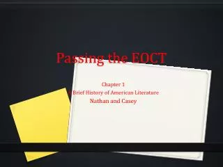 Passing the EOCT