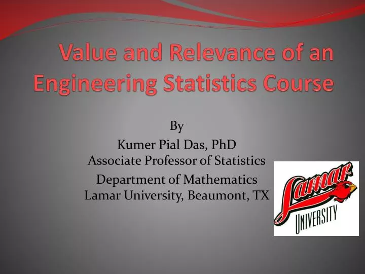 value and relevance of an engineering statistics course