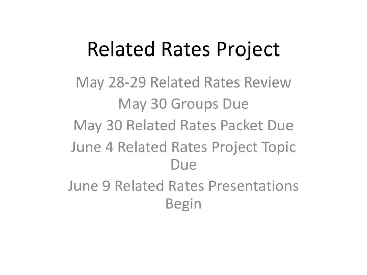 related rates project