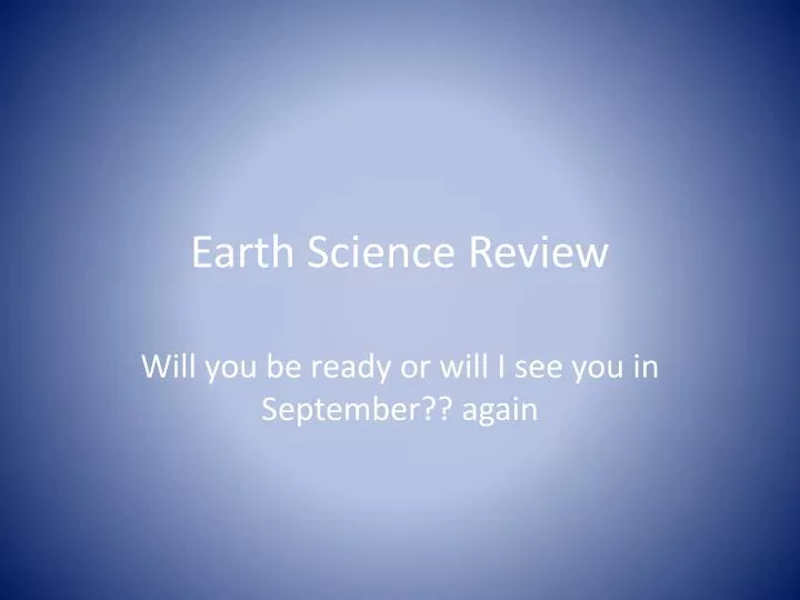 earth science review