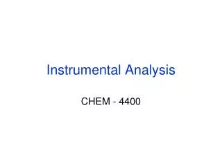 Instrumental Analysis