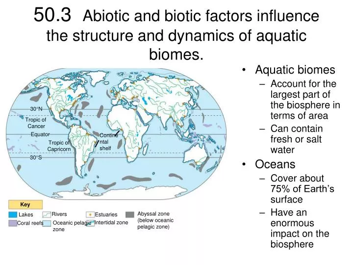 50 3 abiotic and biotic factors influence the structure and dynamics of aquatic biomes