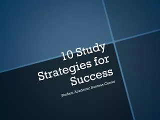 10 Study Strategies for Success