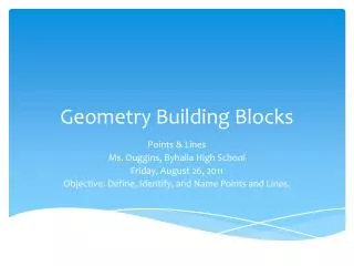 Geometry Building Blocks