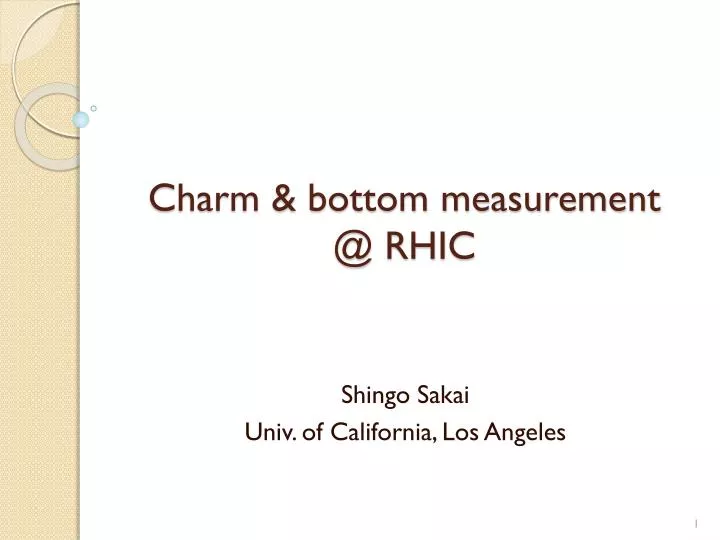 charm bottom measurement @ rhic