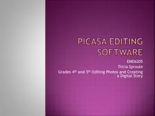 Picasa Editing Software