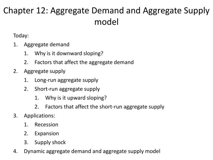 chapter 12 aggregate demand and aggregate supply model