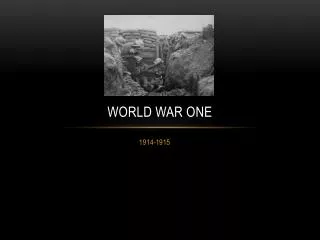 World war one