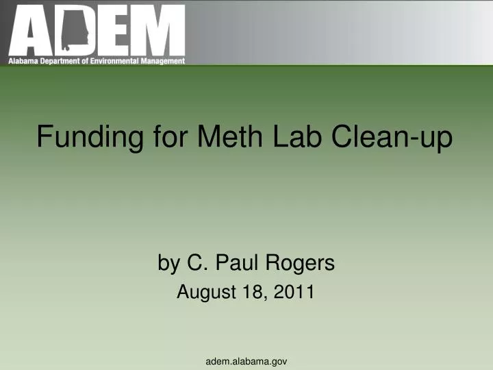 funding for meth lab clean up