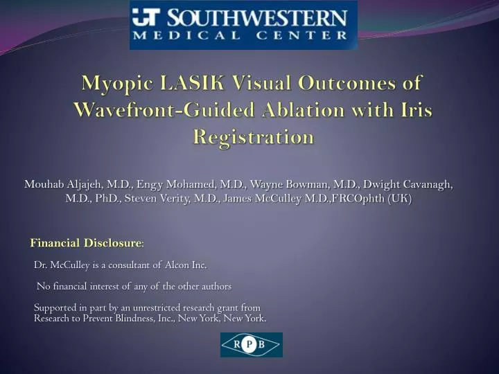 myopic lasik visual outcomes of wavefront guided ablation with iris registration