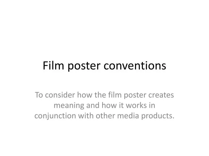 film poster conventions