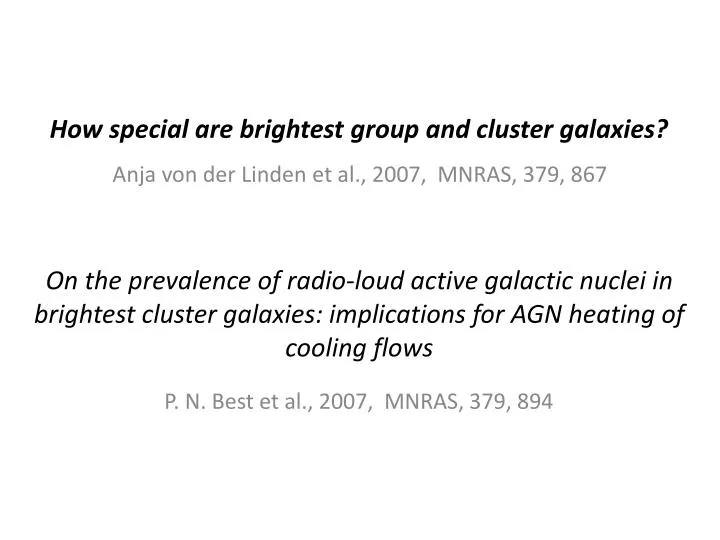 how special are brightest group and cluster galaxies