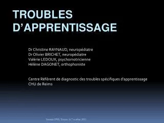 troubles d apprentissage