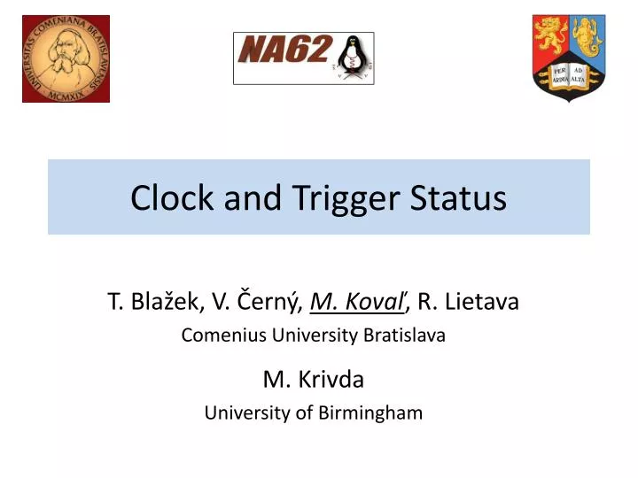 clock and trigger status