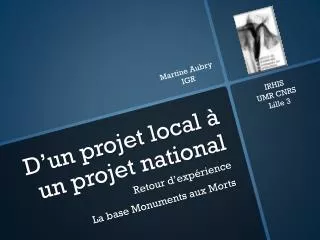 d un projet local un projet national
