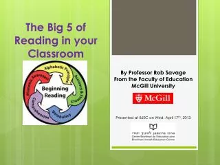 The Big 5 of Reading in your Classroom