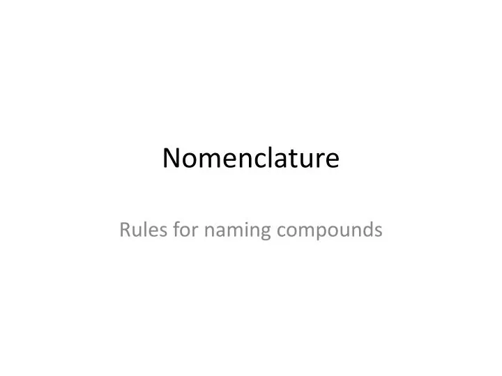 nomenclature