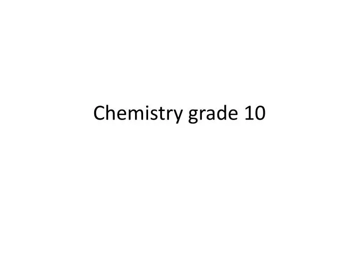 chemistry grade 10