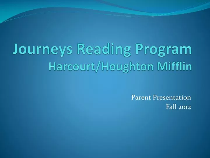 journeys reading program harcourt houghton mifflin