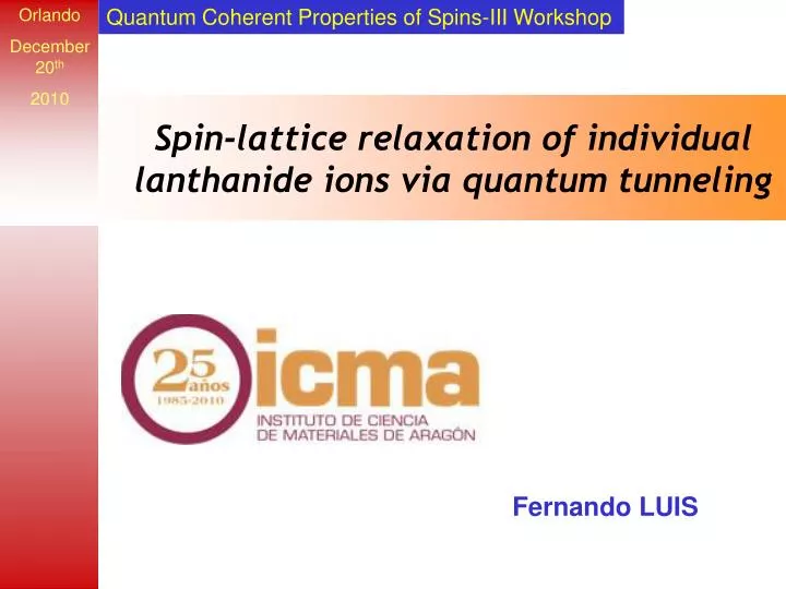 spin lattice relaxation of individual lanthanide ions via quantum tunneling