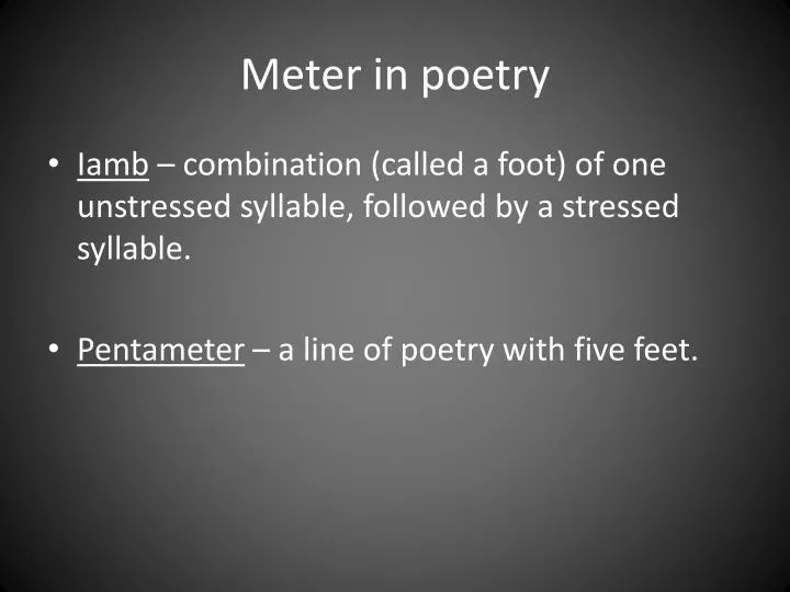 meter in poetry