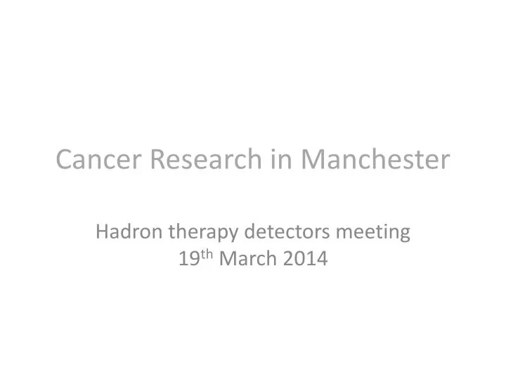 cancer research in manchester