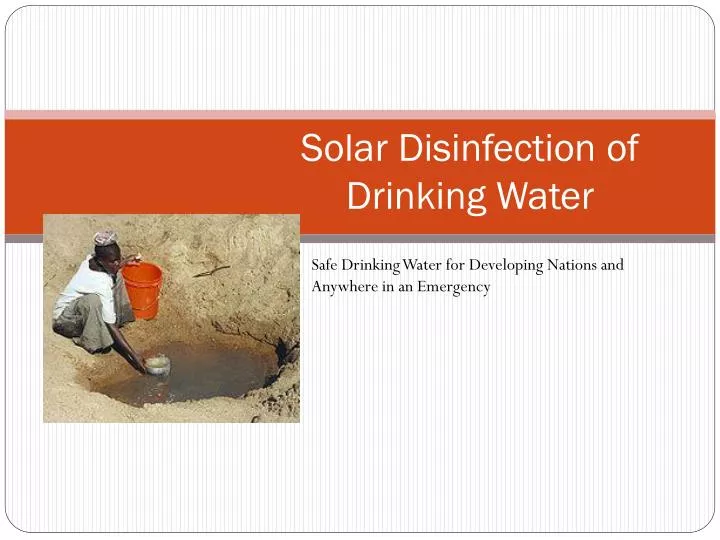 solar disinfection of drinking water