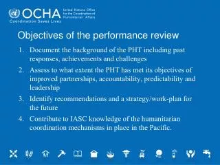 Objectives of the performance review