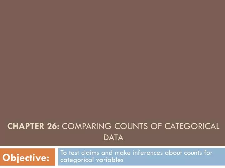 chapter 26 comparing counts of categorical data