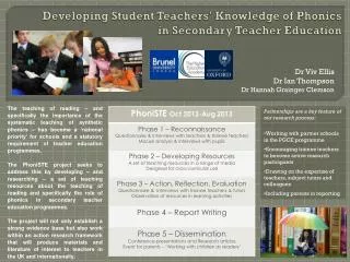 Developing Student Teachers' Knowledge of Phonics in Secondary Teacher Education