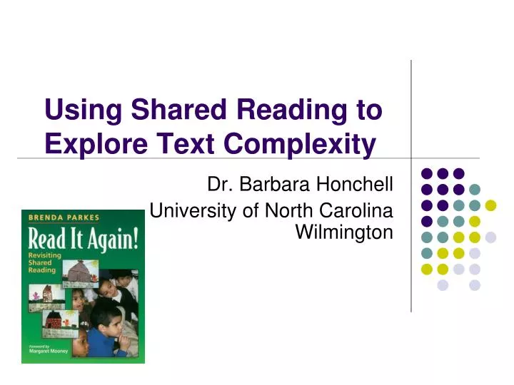 using shared reading to explore text complexity