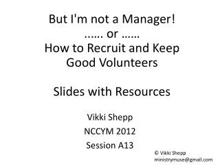 Vikki Shepp NCCYM 2012 Session A13